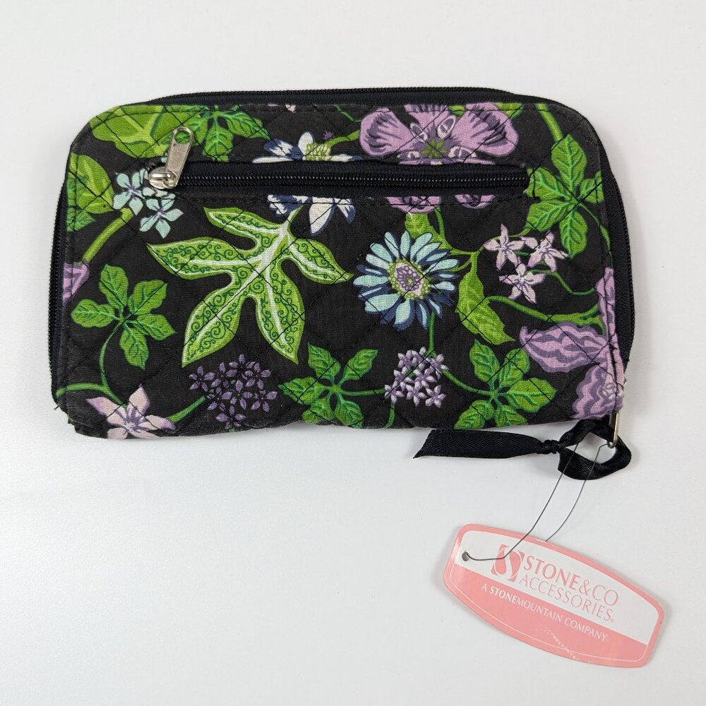 Stone & Co Quilted Floral Zip Around Wallet